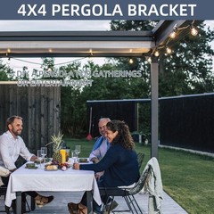 4pcs Pergola Corner Bracket Kit 4×4 3-Way Right Angle with Screws Patio