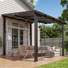 8&rsquo;x 10&prime; Premium Gazebo with Aluminum Top Frame & Polycarbonate Panel Wall
