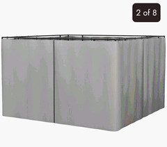 Outsunny 10 ft x 10 ft Gazebo Sidewalls Set, 4 Panels, Light Gray