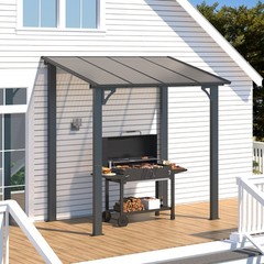 8&prime; x 5&prime; Grill Gazebo Outdoor Pergola Lean to Hard Top Grill Gazebo for Patio