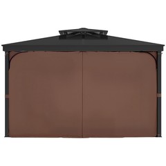 Outdoor Gazebo Privacy Curtain 12x 12 x 6.9 ft Waterproof Gazebo Curtains Coffee