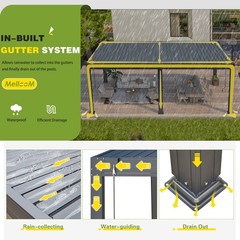 20×10/12 FT Louvered Pergola Aluminum Outdoor Gazebo Adjustable Roof Screens