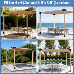 Pergola Brackets, Heavy Duty 3-Way Pergola Kit for 4&Prime;x 4&Prime; Actual 3.5&Prime; X 3.5&Prime; …