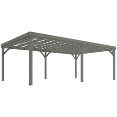 12&prime; x 20&prime; Outdoor Wood Pergola Gazebo with Stable Structure, Gray