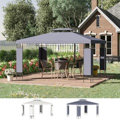 13&prime; x 10&prime; Patio Gazebo Outdoor Canopy Shelter w/ Double Vented Roof