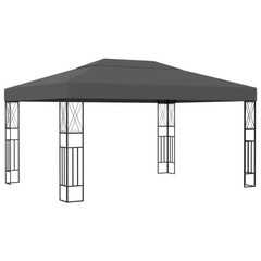 vidaXL Gazebo 9.8&rsquo;x13.1&prime; Anthracite Fabric, 48008