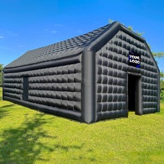 Sewinfla 30x20x13Ft Inflatable Nightclub 2×680W Blowers Black Party Tent
