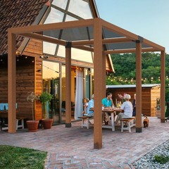 VEVOR 6×6&Prime; Pergola Bracket Kit Inner 5.5×5.5 4-Way Woodworks DIY Post 2 pcs