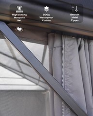 Hardtop Gazebo 12×20 Outdoor Permanent Aluminum Frame Polycarbonate Roof Netting