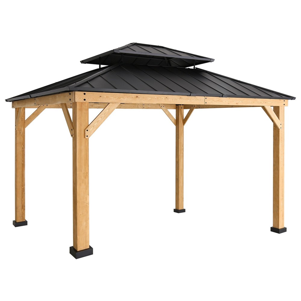 EAGLE PEAK 11×13 Glavanized Steel Double Roof Hardtop Gazebo