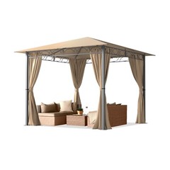 Softtop Garden Gazebo Polyester Roof Steel Frame Click System 10×10 10×13 ft