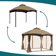 Gazebo Universal Mosquito Netting – Outdoor Gazebo Canopy 4-Panel Screen Wall…
