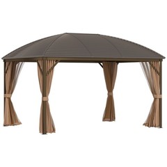 10×13&prime; Open-Side Gazebo with Storm Curtains, Durable Powder-Coated Legs