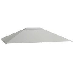 Outsunny 10&prime; x 13&prime; Gazebo Canopy Replacement Gazebo Roof Cover, Light Gray
