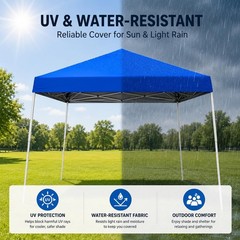 10×10 ft Pop Up Canopy Tent & Slant Legs Instant Outdoor Gazebo Water-Resistant