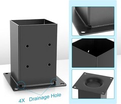 Pergola Brackets Kit 3-Way Right Angle Corner Bracket with Black Powder Coated
