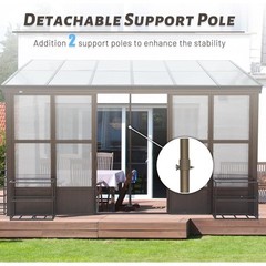 Lot All Season Sunroom，Outdoor Permanent Wall Mounted Solarium，Gazebo Sun Room