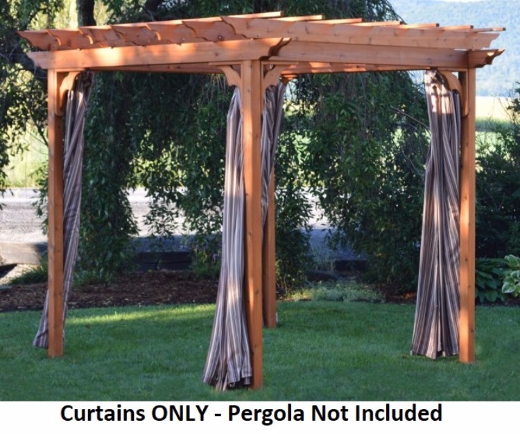 A&L Furniture Co. Weather-Resistant Acrylic Pergola Curtains, Hooks Included