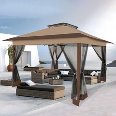12×12 Pop up Gazebo with Mosquito Netting Waterproof Outdoor Garden Screen Tent