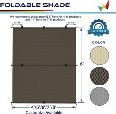 8&rsquo;W x 6&rsquo;H Outdoor Roll Up Foldable Shade Fabric UV Blockage Roller Shade