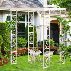 Outdoor Garden Pergola Gazebo Awning Canopy Sun Shade Shelter Metal Trellis Roof