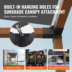 VEVOR 4 »x4 » Pergola Bracket Kit inner 3.6×3.6 3-Way Woodworks DIY Post 4 pcs