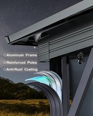 Hardtop Gazebo Heavy-Duty Aluminum Pavilion with Double Metal Roof Mosquito