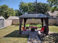 10&prime; x 12&prime; Hardtop Gazebo Outdoor Aluminum Arc Gazebo for Patios Double Roof