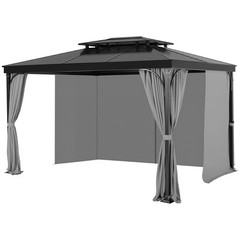VEVOR Gazebo Privacy Curtain 10&prime; x 10&prime; x 6.9&prime; Waterproof Gazebo Curtains Gray