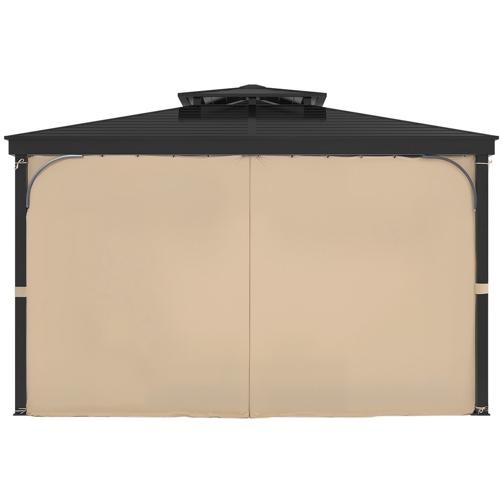 Outdoor Gazebo Privacy Curtain 13&prime; x 10&prime; x 7&prime; Waterproof Gazebo Curtains Khaki