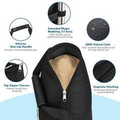 MoKo 120 LBS Zipper Top Sand Bags for Canopy 46.5 x 30cm/18.3 x 11.8in, Black