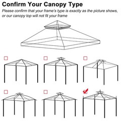 10x10ft Water Resistant Gazebo Top Canopy Replacement 2 Tier MS17-301-004-20