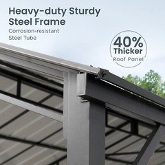 10×20&rsquo;Carport Heavy Duty Outdoor Gazebo Garage Car Shelter with Galvanized Roof