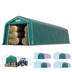 11×32&prime; Outdoor Storage Shelter Shed with Sidewall Heavy Duty Carport Canopy Tent