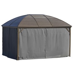10×13 Hardtop Gazebo with Aluminum Frame Permanent Arc Metal Roof Gazebo, Gray