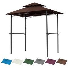Outdoor BBQ Grill Gazebo Replacement Canopy Top – 5&prime; x 8&prime; Waterproof Double Tier