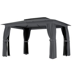 10&prime; x 12&prime; Outdoor Patio Gazebo, Double Roof Gazebo Canopy Shelter