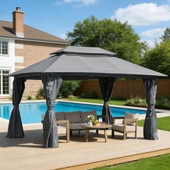 Outdoor Gazebo Patio 10&rsquo;x13&prime; Heavy Duty Shelter Canopy Tent W/ Mosquito Netting