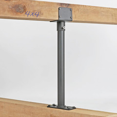 2-Pack 3.6&Prime; Stainless Steel Saddle Roof Riser for Patio Pergola, Black Finish