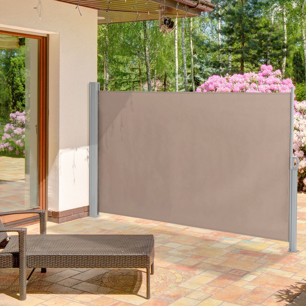 MOTOOS 118*63in Brown Side Awning Aluminum Iron Frame