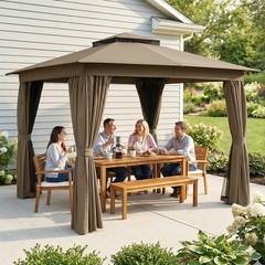 10&prime; x 10&prime; Outdoor Patio Gazebo, Double Roof Gazebo Canopy Shelter