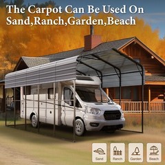 14x25x13ft Carport Heavy Duty Outdoor Metal Car Shelter Garage for RVs Harvester