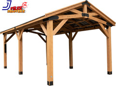 Norwood 20 Ft. X 12 Ft. All Cedar Wooden Carport Pavilion Gazebo with Hard Top S