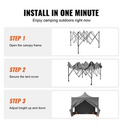 VEVOR Pop Up Canopy Tent Outdoor Gazebo Tent 10x10FT with Sidewalls Dark Gray