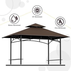 Grill Gazebo Replacement Canopy Top – 5&rsquo;X8&prime; Outdoor BBQ Tent Roof Cover Double