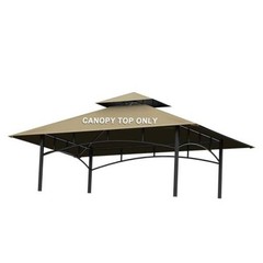 Grill Gazebo Replacement Canopy Top – 5&rsquo;x8&prime; Outdoor BBQ Tent Roof Cover Khaki