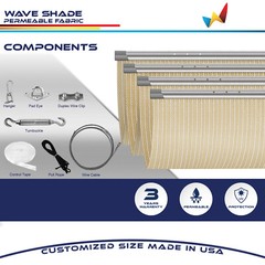 Retractable Canopy Cover Yard Garden Awning Pergola Shade w/ Steel Wire Beige