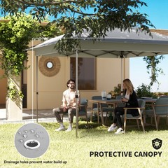 12&prime; x 12&prime; Backyard Party Cabana Gazebo w/ 3-Level Adjustable Height, Gray