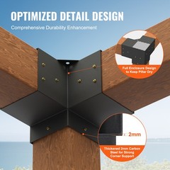 Uimoso 6 »x6 »Pergola Bracket Kit for DIY Woodworks,Inner Size 5.6×5.6, 4 Pieces