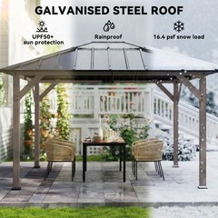 10&rsquo;x12&prime; Hardtop Gazebo with Steel Roof, UPF50+ Permanent Pavilion